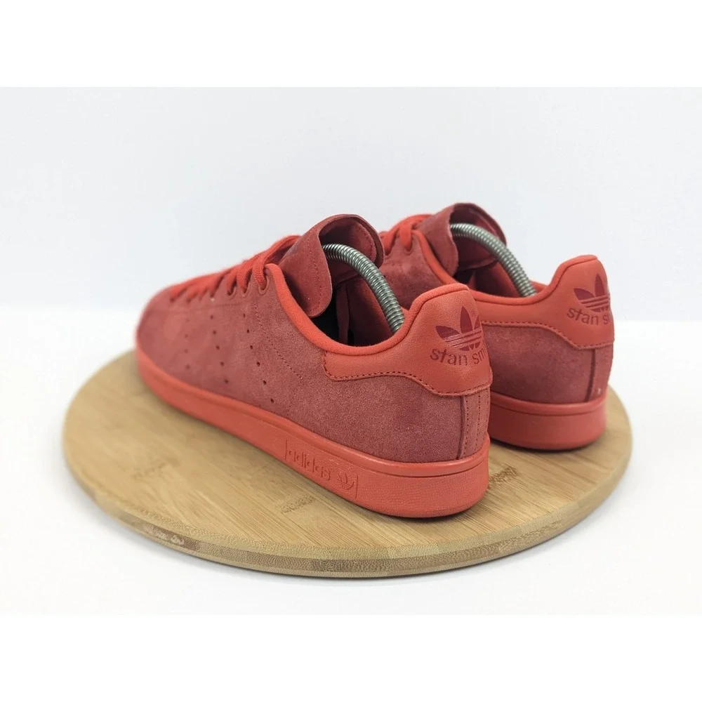 Adidas Stan Smith Shoes Mens 10 Power Red Suede Low Top Sneakers S75109‎